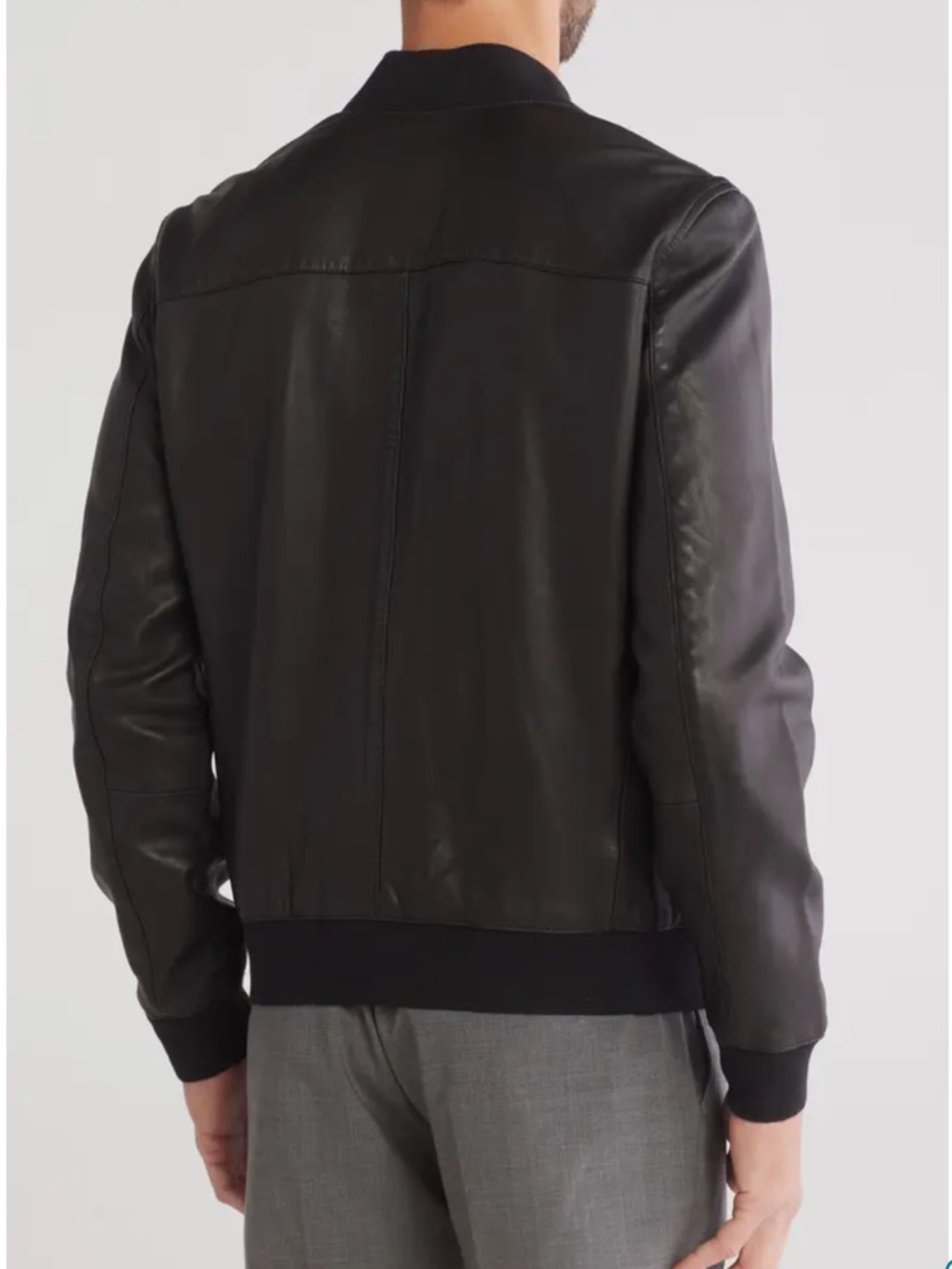 All Saints Black Leather Bomber Jacket - Picture 3 of 14